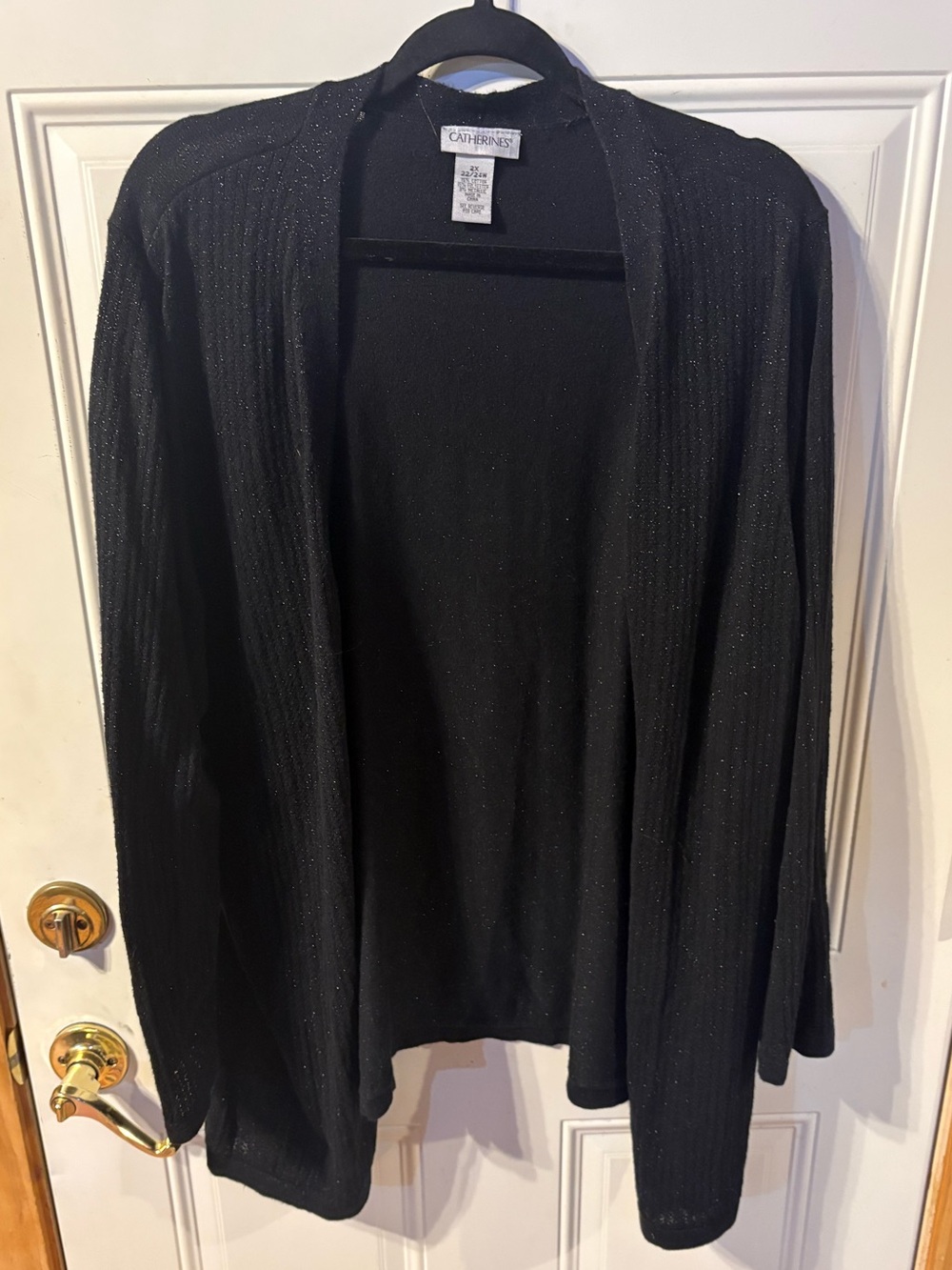 Catherine’s shiny all over open front Cardigan Size 2X